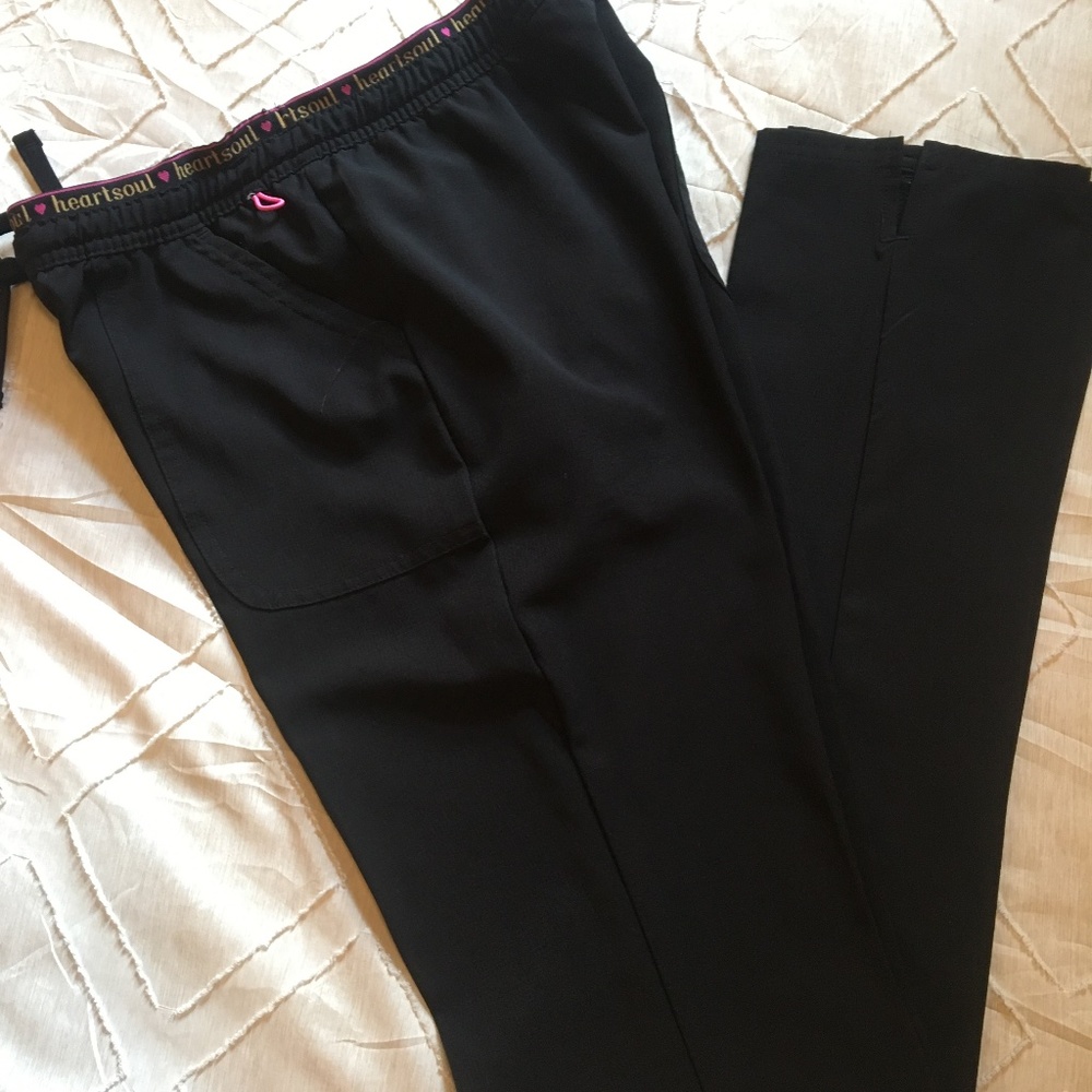 Heart and soul black scrub pants